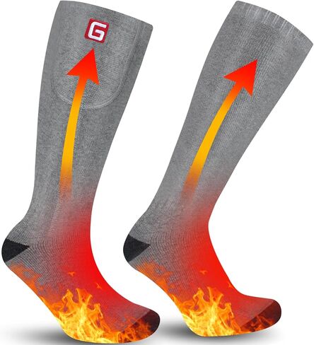 Men Heated Socks Electric Rechargeable Battery Powered Heated Socks for Men Winter Cotton Warm Heated Socks for Outdoor Sports Hiking Skiing Fishing Running Feet Warmers Socks in Saudi Arabia