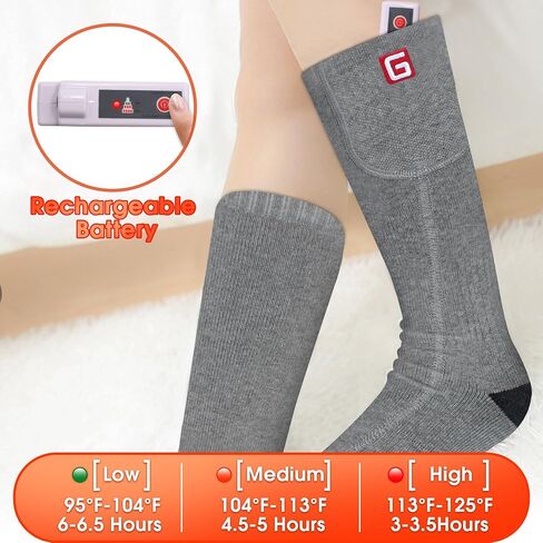 Men Heated Socks Electric Rechargeable Battery Powered Heated Socks for Men Winter Cotton Warm Heated Socks for Outdoor Sports Hiking Skiing Fishing Running Feet Warmers Socks in Saudi Arabia