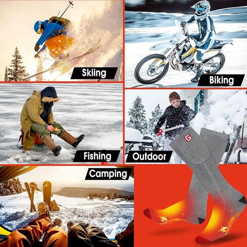 Men Heated Socks Electric Rechargeable Battery Powered Heated Socks for Men Winter Cotton Warm Heated Socks for Outdoor Sports Hiking Skiing Fishing Running Feet Warmers Socks in Saudi Arabia