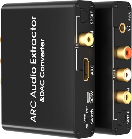HDMI ARC Audio Extractor, 192KHz DAC Audio Converter HDMI ARC Input and TOSLINK SPDIF/Analog L/R RCA Stereo Output Audio Adapter Compatible HDTV Soundbar Speaker Amplifier in Saudi Arabia