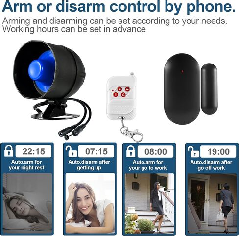 Smart Alarm System for Home Security, 120dB WiFi House Alarm Systems with Window Door Alarm Sensor and Remote Control, Alarm Security System for Shed Garage（Red） in Saudi Arabia