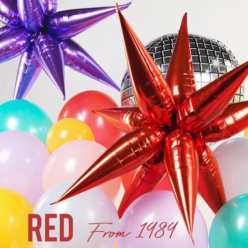 Metallic Balloon garland kit 150PCS Hot Pink Purple Green Blue Silver Gold Latex starburst 80s 90s Disco ball Party Balloons for Birthday Graduation last bachelorette Decoration new year eve supplies in Kuwait