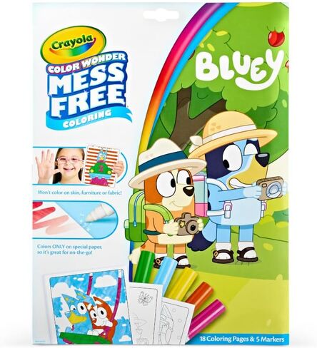 Crayola Color & Erase Bluey Puzzle Set, 12 Color In Puzzle Pieces, Reusable, Double Sided Kids Puzzle, Bluey Gift for Kids, 3+ in Kuwait