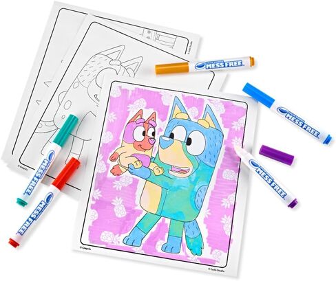 Crayola Color & Erase Bluey Puzzle Set, 12 Color In Puzzle Pieces, Reusable, Double Sided Kids Puzzle, Bluey Gift for Kids, 3+ in Kuwait