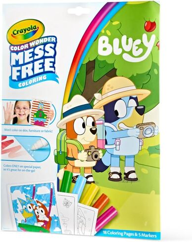 Crayola Color & Erase Bluey Puzzle Set, 12 Color In Puzzle Pieces, Reusable, Double Sided Kids Puzzle, Bluey Gift for Kids, 3+ in Kuwait