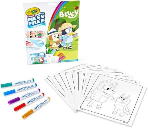 Crayola Color & Erase Bluey Puzzle Set, 12 Color In Puzzle Pieces, Reusable, Double Sided Kids Puzzle, Bluey Gift for Kids, 3+ in Kuwait
