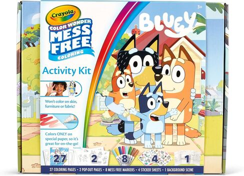 Crayola Color & Erase Bluey Puzzle Set, 12 Color In Puzzle Pieces, Reusable, Double Sided Kids Puzzle, Bluey Gift for Kids, 3+ in Kuwait