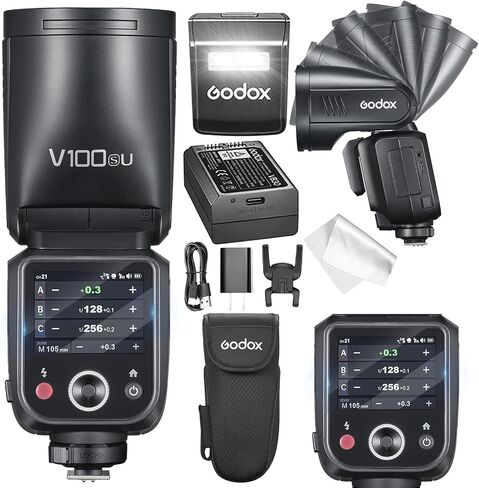 GODOX V100 N GODOX Flash for Nikon – Touchscreen Control 100W TTL Camera Flash 【GODOX V1 for Nikon 】 Upgraded 70 Full Power Consecutive Flashes Camera Flash (V100 for Nikon) in Saudi Arabia
