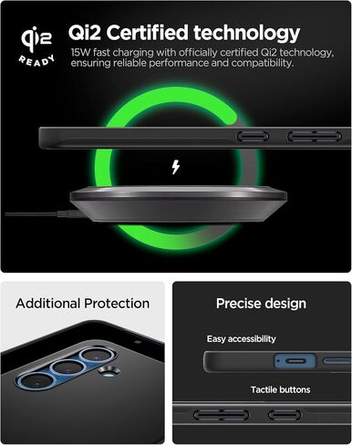 Spigen Thin Fit MagFit Designed for Galaxy S25 Ultra Case [Qi2 Certified/Magnet for Galaxy] (2025) - Black in Saudi Arabia