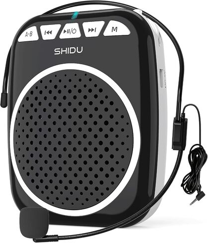 SHIDU Voice Amplifier, Portable Speaker with Microphone Small Megaphone PA System Supports Bluetooth TF Card & U-Disk Play Music for Teachers, Tour Guides, Coaches, Training in Saudi Arabia