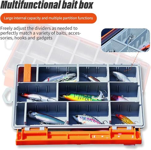 Fishing Tackle Box 2Packs Small Plastic Lure Storage Organizer Waterproof 3600 Clear Tray With Removable Dividers in Kuwait