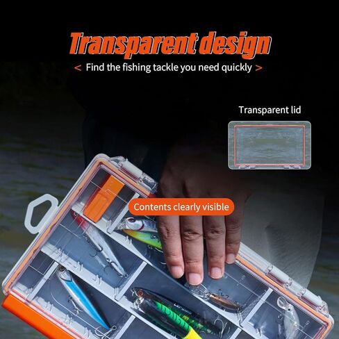 Fishing Tackle Box 2Packs Small Plastic Lure Storage Organizer Waterproof 3600 Clear Tray With Removable Dividers in Kuwait