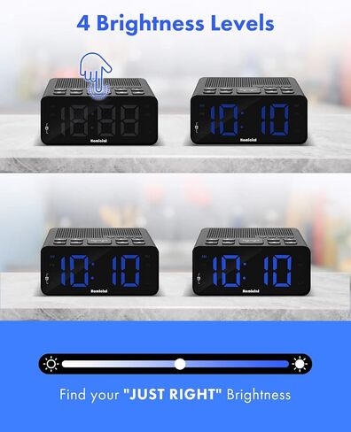 Digital Alarm Clock Radio with AM/FM Radio, Multi-Colors 1.4" LED Digits, Preset, Sleep Timer and Clear Display with Dimmer for Bedroom Bedside, Outlet Powered with Battery Backup (White) in Saudi Arabia