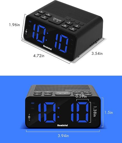 Digital Alarm Clock Radio with AM/FM Radio, Multi-Colors 1.4" LED Digits, Preset, Sleep Timer and Clear Display with Dimmer for Bedroom Bedside, Outlet Powered with Battery Backup (White) in Saudi Arabia