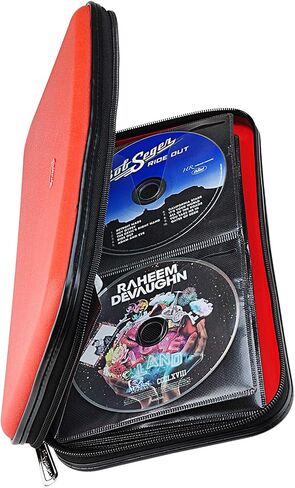 CD DVD Case, 72 Capacity Heavy Duty Wallet, DVD CD Case Holder for Car, Hard Shell Sturdy case, CD Disk Holder, DVD disc Binder, Booklet, Protective Blu-ray Wallet (72 Capacity,Dark green) in Saudi Arabia
