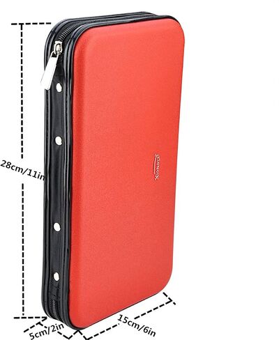 CD DVD Case, 72 Capacity Heavy Duty Wallet, DVD CD Case Holder for Car, Hard Shell Sturdy case, CD Disk Holder, DVD disc Binder, Booklet, Protective Blu-ray Wallet (72 Capacity,Dark green) in Saudi Arabia