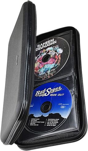 CD DVD CASE ، 72 محفظة شديدة التحمل ، حامل CD DVD للسيارة ، حالة صلبة قوية ، حامل قرص CD ، موثق قرص DVD ، كتيب ، محفظة Blu-ray الواقية (72 سعة ، أبيض) in Saudi Arabia