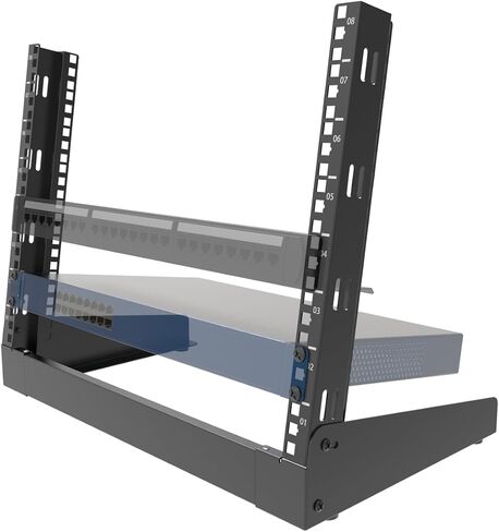 JINGCHENGMEI 6U Desktop Network Rack 19 inches Small Open Frame Rack 2 Post Free-Standing Tabletop Rack for Patch Panel, Data, AV, IT,Studio or Computer Equipment (6U) in Saudi Arabia