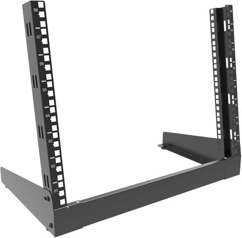 JINGCHENGMEI 6U Desktop Network Rack 19 inches Small Open Frame Rack 2 Post Free-Standing Tabletop Rack for Patch Panel, Data, AV, IT,Studio or Computer Equipment (6U) in Saudi Arabia