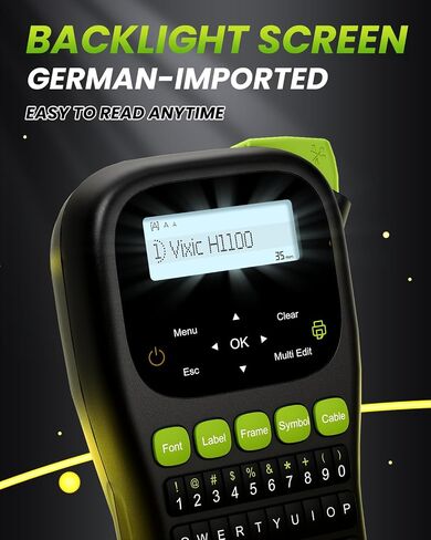 Label Maker Machine with-Tape, H1100 Handheld Label Maker Portable Labeler with Backlight Screen Keyboard for Home School Office Organization, Multiple Fonts Symbols Borders Easy to Use Inkless in Saudi Arabia