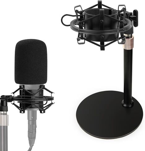 AT2020 Boom Arm Stand, Adjustable Mic Arm Stand with Shock Mount, Foam Windscreen and Cable Ties, for AT2020 AT2020USB AT2020USB+ AT2035 Mic in Saudi Arabia