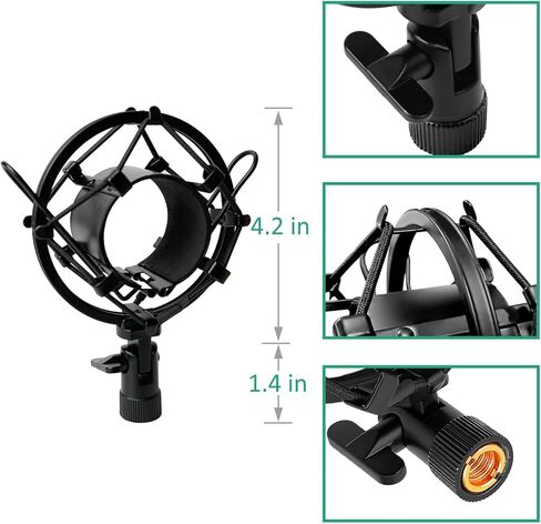 AT2020 Boom Arm Stand, Adjustable Mic Arm Stand with Shock Mount, Foam Windscreen and Cable Ties, for AT2020 AT2020USB AT2020USB+ AT2035 Mic in Saudi Arabia