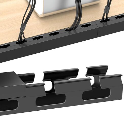 Upgraded Cable Management Under Desk with Big Hole,61(4X15.4) Inch Open Slot Cable Raceway Kit,Wire Cover and Desk Cable Organizer for Home & Office,Cord Hider Management to Hide Tv/Computer in Saudi Arabia