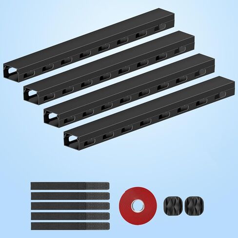 Upgraded Cable Management Under Desk with Big Hole,61(4X15.4) Inch Open Slot Cable Raceway Kit,Wire Cover and Desk Cable Organizer for Home & Office,Cord Hider Management to Hide Tv/Computer in Saudi Arabia