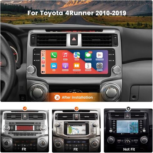 وحدة رأس Dasaita 8GB+256GB لـ 2010-2019 Toyota 4Runner 10.25 بوصة 2K شاشة لمس ستيريو للسيارة، ملاحة GPS، Apple CarPlay Android Auto، شبكة 4G مدمجة، Android 12، Qualcomm 8 Core in Kuwait