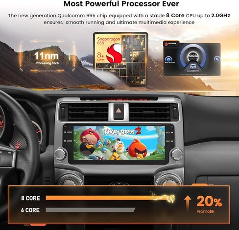 وحدة رأس Dasaita 8GB+256GB لـ 2010-2019 Toyota 4Runner 10.25 بوصة 2K شاشة لمس ستيريو للسيارة، ملاحة GPS، Apple CarPlay Android Auto، شبكة 4G مدمجة، Android 12، Qualcomm 8 Core in Kuwait