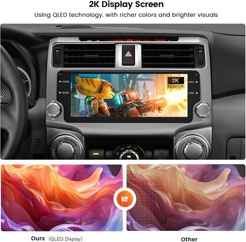 وحدة رأس Dasaita 8GB+256GB لـ 2010-2019 Toyota 4Runner 10.25 بوصة 2K شاشة لمس ستيريو للسيارة، ملاحة GPS، Apple CarPlay Android Auto، شبكة 4G مدمجة، Android 12، Qualcomm 8 Core in Kuwait