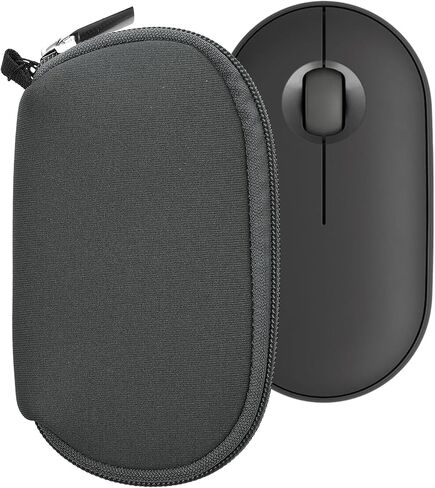 kwmobile Neoprene Case Compatible with Logitech Pebble Mouse 2 M350s / M350 - Case for Mouse Soft Pouch Carry Bag - Black in Kuwait