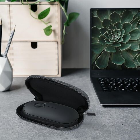 kwmobile Neoprene Case Compatible with Logitech Pebble Mouse 2 M350s / M350 - Case for Mouse Soft Pouch Carry Bag - Black in Kuwait