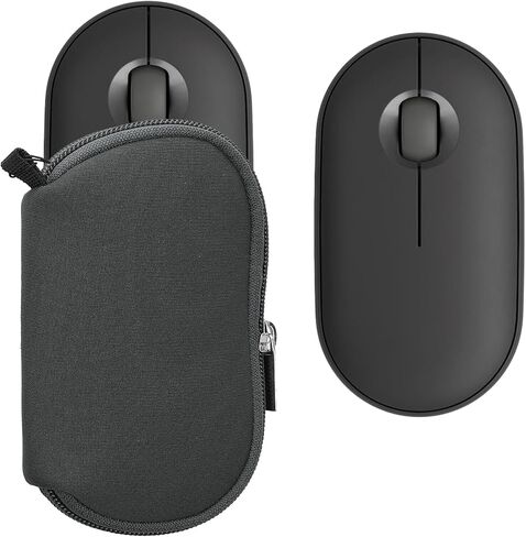 kwmobile Neoprene Case Compatible with Logitech Pebble Mouse 2 M350s / M350 - Case for Mouse Soft Pouch Carry Bag - Black in Kuwait