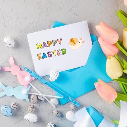 Easter Clear Stamps for Card Making, Happy Easter Words Bunny Eggs Rubber Stamps Easter Transparent Silicone Stamp Seal for Easter Spring DIY Scrapbooking Photo Album Decorations Supplies in Kuwait