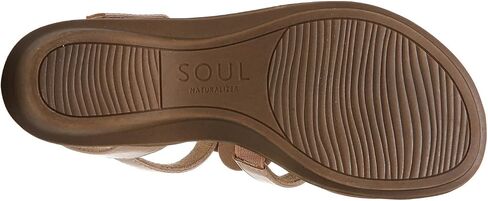 Naturalizer SOUL Womens Sing-2 Flat Sandals with Floral Embellishment and Arch Support, White Smooth, 7.5 W in Saudi Arabia