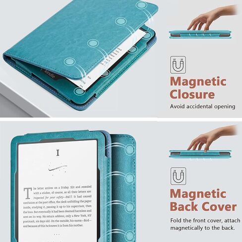 E NET-CASE Case for 7"/6.8" Kindle Paperwhite(12th/11th Generation-2024/2021) and Kindle Colorsoft Signature Edition, Folio for Kindle Paperwhite 2024 with Auto Sleep/Wake, Foldable Stand in Saudi Arabia