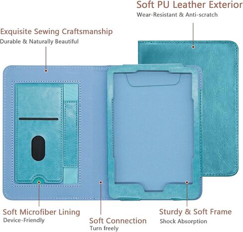 E NET-CASE Case for 7"/6.8" Kindle Paperwhite(12th/11th Generation-2024/2021) and Kindle Colorsoft Signature Edition, Folio for Kindle Paperwhite 2024 with Auto Sleep/Wake, Foldable Stand in Saudi Arabia
