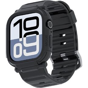 elkson Compatible with Apple Watch Ultra 2 1 Bumper Case Band 49mm Screen Protector Tempered Glass, Quattro Pro 2.0 Series Rugged for iWatch, Military Grade Durable Protective Cover, Shock Proof