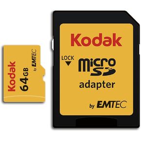 KODAK 64GB UHS-I U3 V30 A1 Extra Performance microSD with Adapter