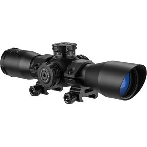 Barska Compact Rifle Scope Red/Green Illuminated Mil-Dot Reticle with Cantilever Rings
