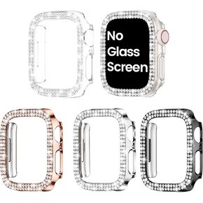 Goton 4 Pack for Apple Watch Series 10 Screen Protector 42 Bling Case, Women Glitter Diamond Rhinestone Face Cover for iWatch Accessories 42mm