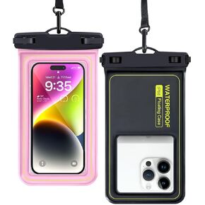 IP68 Waterproof Phone Pouch/Case, Waterproof Floating Phone Case for iPhone 14 13 12 11 Pro Max XS Plus Samsung Galaxy Cellphone, Floating iPhone Case for Beach Vacation-2 Pack
