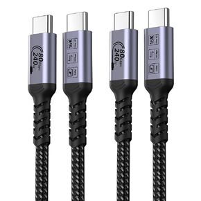 كابل SUMPK بطول 1.5 قدم USB 4 حزمتان كابل USB 4 بسرعة 40 جيجابت في الثانية مع شحن سريع 240 وات وشاشة فيديو 8K متوافقة مع Thunderbolt 4 وThunderbolt 3 وMacBook وXPS وSurface Pro