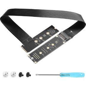 GINTOOYUN NGFF M.2 M-Key NVME Extension 40 CM PCIe 3.0/4.0 M.2 NVME/NGFF SSD Ribbon Flex Cable for Mainboard SSD 2230/2242/2260/2280 (Straight Out) in Kuwait