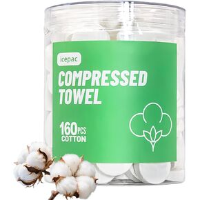 160 Pcs Compressed Towels, Camping Towels, Disposable Face Compressed Towel, Magic Towel, Compressed Towel for Travel, Camping,Hiking (7.5 * 9.3in)