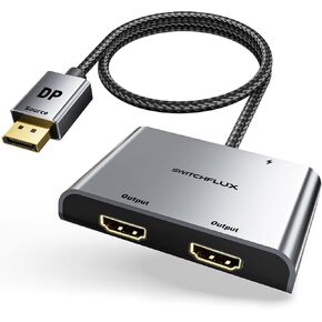 DisplayPort to HDMI Splitter for 3 Monitors Adapter |4K@60Hz| HDMI Splitter Extended Display 1 in 3 Out MST Hub for Multiple Monitor Compatible with PC,NVIDIA/AMD Graphic Card