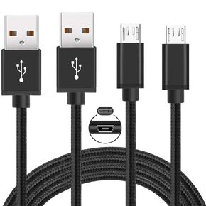 PS4 Controller Charger Charging Cable, 2 Pack 10ft Extra Long Micro USB 2.0 Cable, Nylon Braided Cord, for PS4, PS4 Slim/Pro, Xbox One S/X Controller, for Kindle