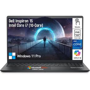 Dell Inspiron 15 3000 Touchscreen Laptop Computer, 15.6 FHD Touch Screen Business Laptop PC, Intel 10-Core i7, 64GB RAM 2TB SSD+512GB PSSD, Windows 11 Pro Copilot AI Lifetime Office, 10-Key Number Pad