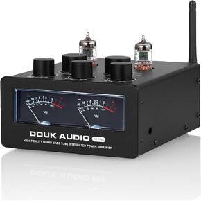 Douk Audio T6 Pro Bluetooth Amplifier 300 Watts x2 Vacuum Tube AMP TPA3255 لنظام الصوت HITE-FI (ترقية أسود)